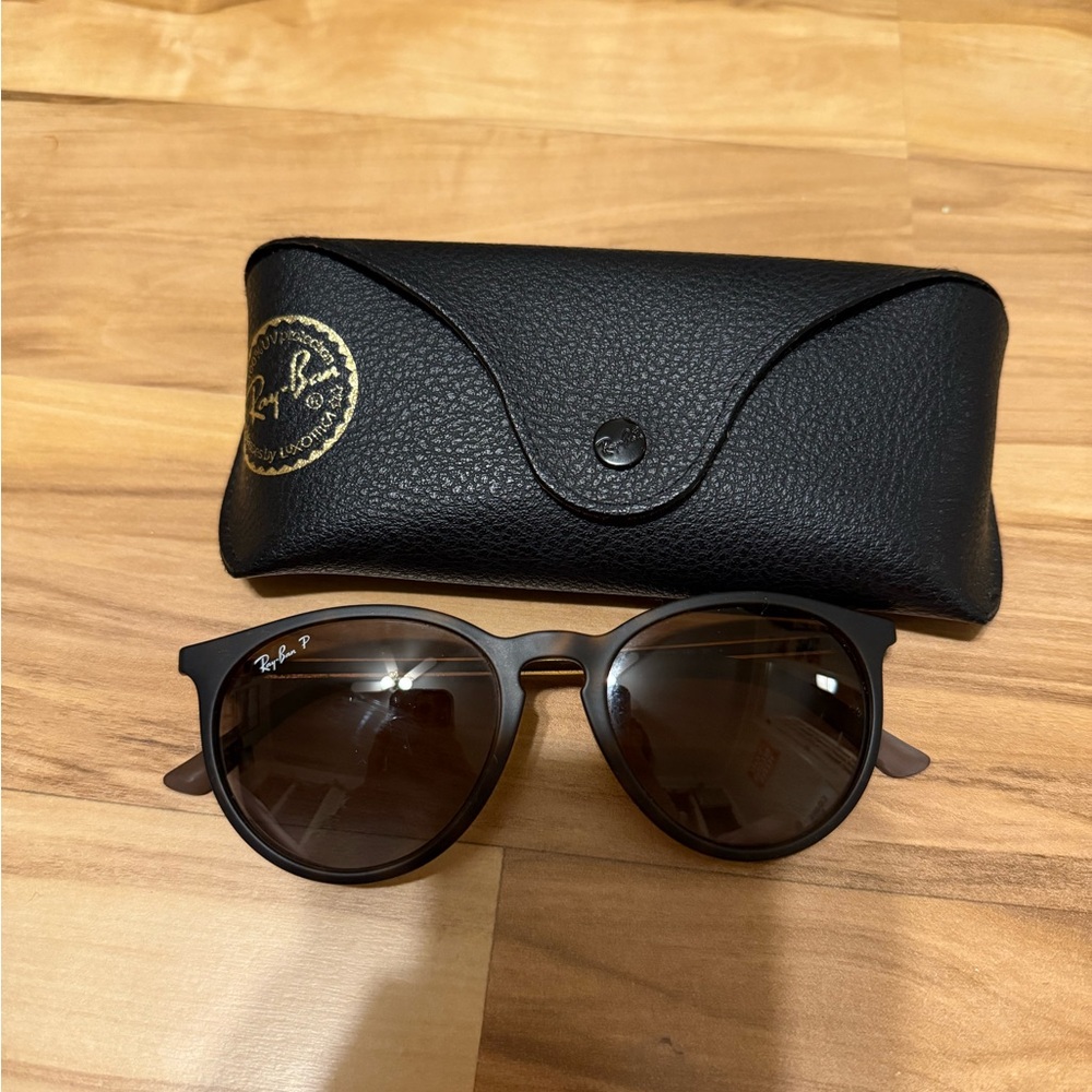 Ray-Ban Erika Polarized Tortoise Sunglasses with Black Case